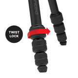 Manfrotto Befree Advanced AS, Trípode de Cámara, Twist Lock, en Aluminio, Compatible Arca-Swiss, Kit Trípode de Viaje Portátil con Rótula, para DSLR, Cámaras sin Espejo, Accesorios de Fotografía