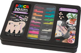 Faber-Castell uni-ball 186829 - Juego de marcadores POSCA, estuche de 20, incl. instrucciones para 3 proyectos DIY