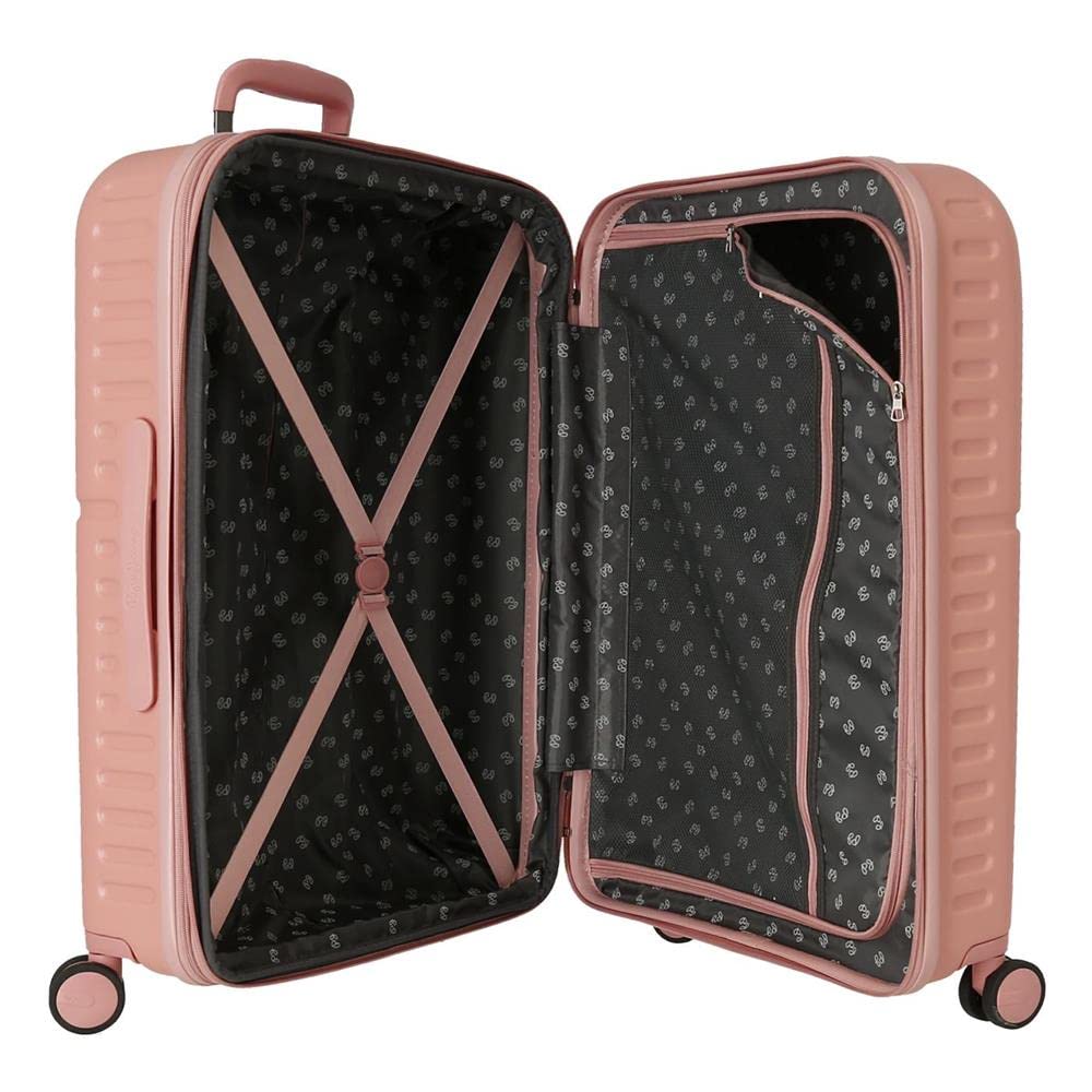 Pepe Jeans Carina Maleta mediana Rosa 48x70x28 cms Rígida ABS Cierre TSA integrado 79L 3,22 kgs 4 Ruedas dobles