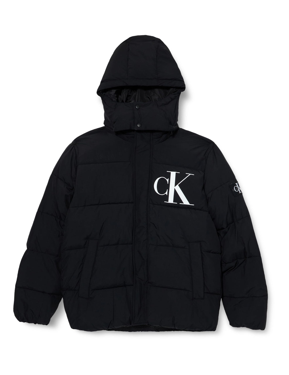 Calvin Klein Cazadora acolchada Hombre Essentials con capucha, Negro (Ck Black), XXS