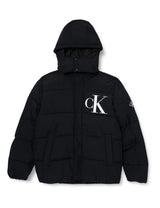 Calvin Klein Cazadora acolchada Hombre Essentials con capucha, Negro (Ck Black), XXS