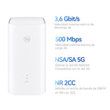 5G CPE 5s, H153, Router 5G con SIM, Wi-Fi 6 AX3000, 3.600 Mbps en DL/500 Mbps en UL, Antena de Alta Ganancia de 9 dBi, Puerto LAN/WAN, Diagnóstico Visualizado del Wi-Fi, 42 Meses de Garantía