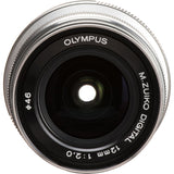 Olympus M. Zuiko Digital ED 12mm f/2.0 Lente para Micro 4/3 Cámaras (Plata)