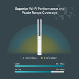 TP-Link Festa F52-Outdoor | Punto de Acceso WiFi 5 AC1200 | IP65 a Prueba de Agua, Ideal para Exteriores, 1× Puerto Gigabit, Gestión centralizada en la Nube Gratuita, Configuración y Uso fáciles.