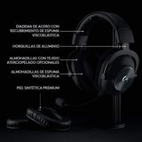 Logitech G PRO X LIGHTSPEED Auriculares inalámbricos para gaming con tecnología de filtro Blue VO!CE, transductores Pro-G de 50mm, DTS Headphone: X 2.0, 20+ horas batería, PC, PS5, PS4, Switch - Negro