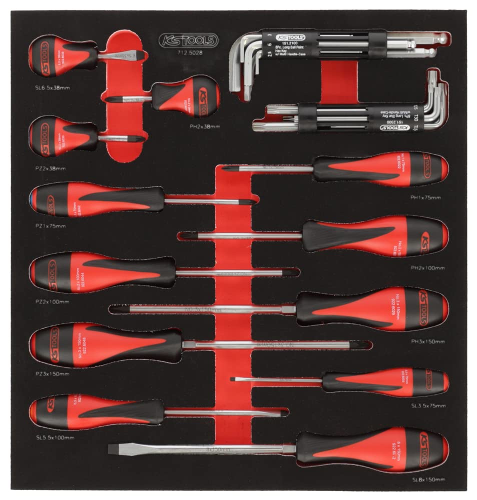 KS Tools 714.0158 Composición de 158 herramientas 3 cajones para carro