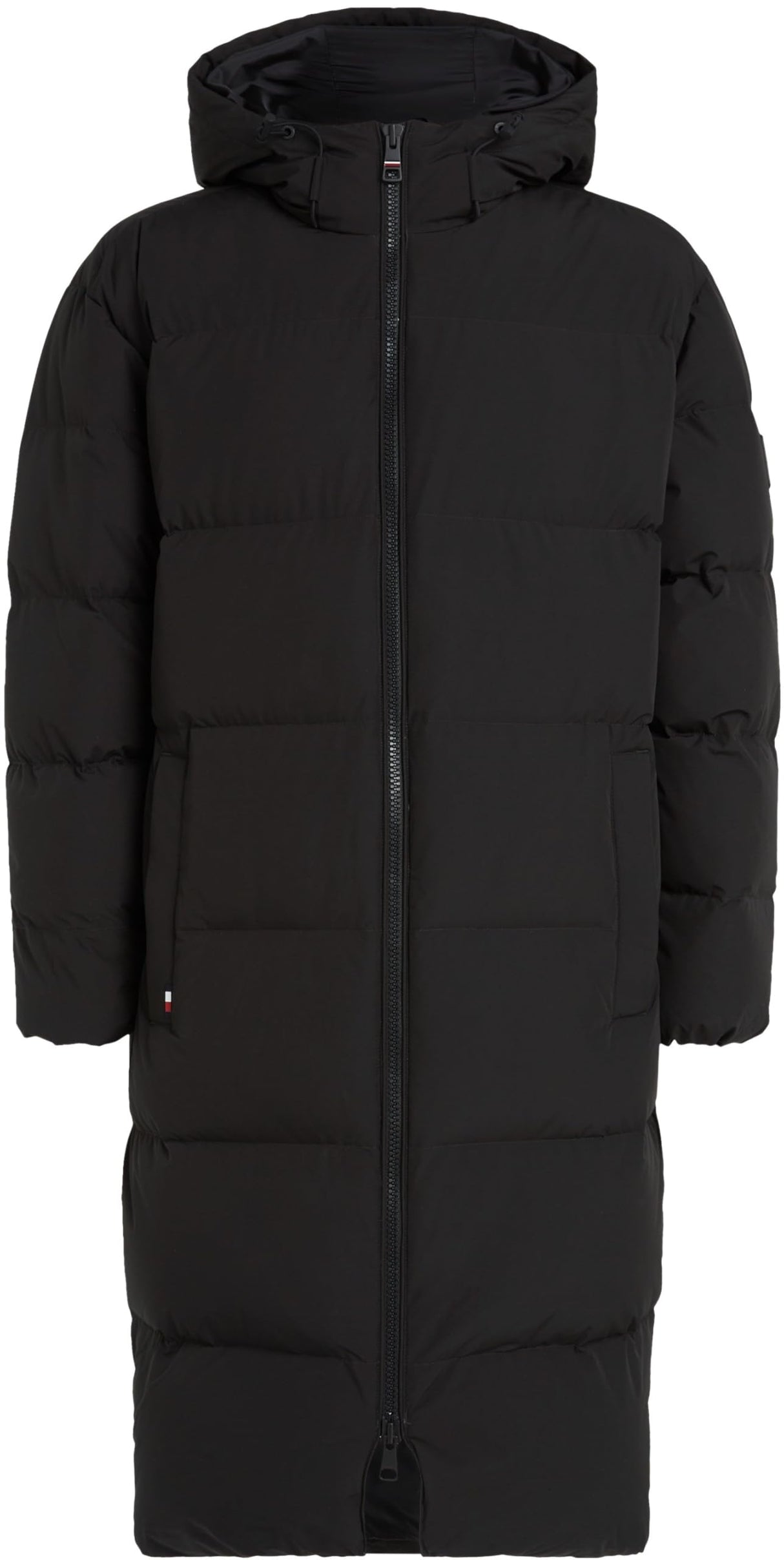 Tommy Hilfiger Abrigo de Plumas Hombre Down Parka con Capucha, Negro (Black), L