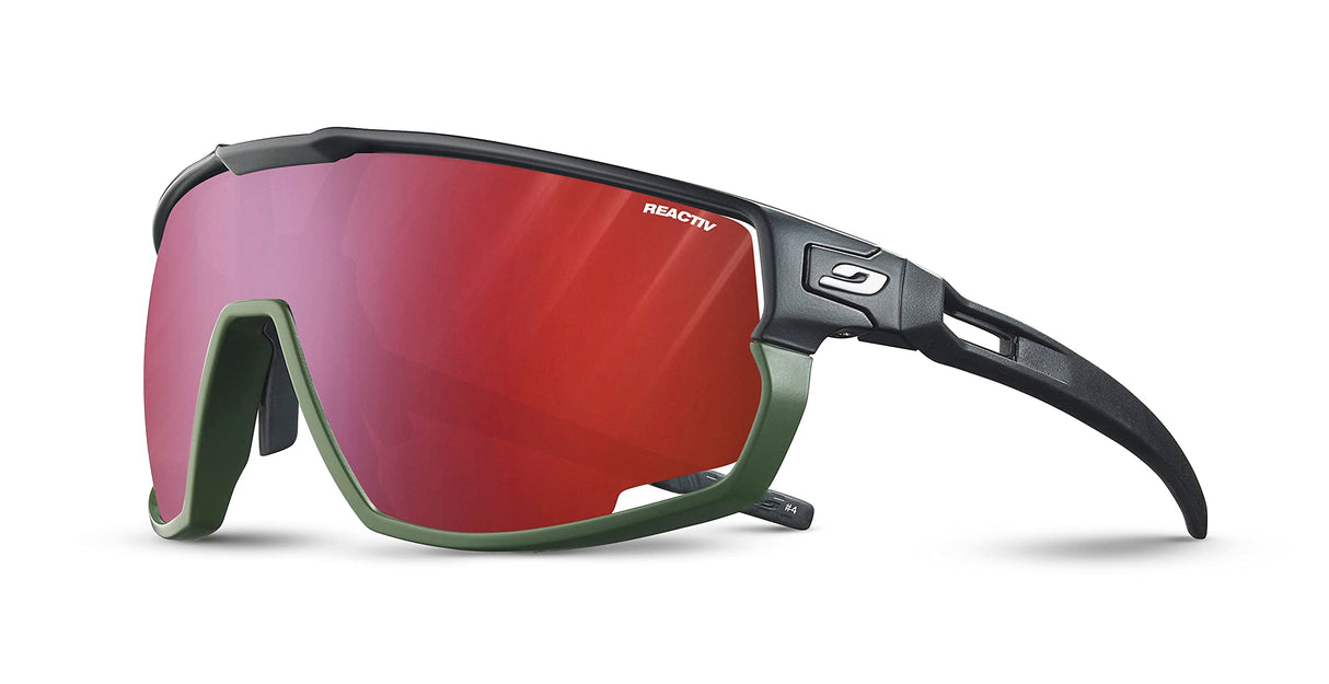 Julbo Rush Gafas DE Sol, Negro/Army, L Unisex Adulto