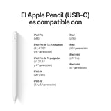 Apple Pencil (USB C): Precisión milimétrica, Baja latencia y sensibilidad a la inclinación para Tomar apuntes, Dibujar y Firmar Documentos. Se acopla de Forma magnética y se enlaza y Carga por USB-C