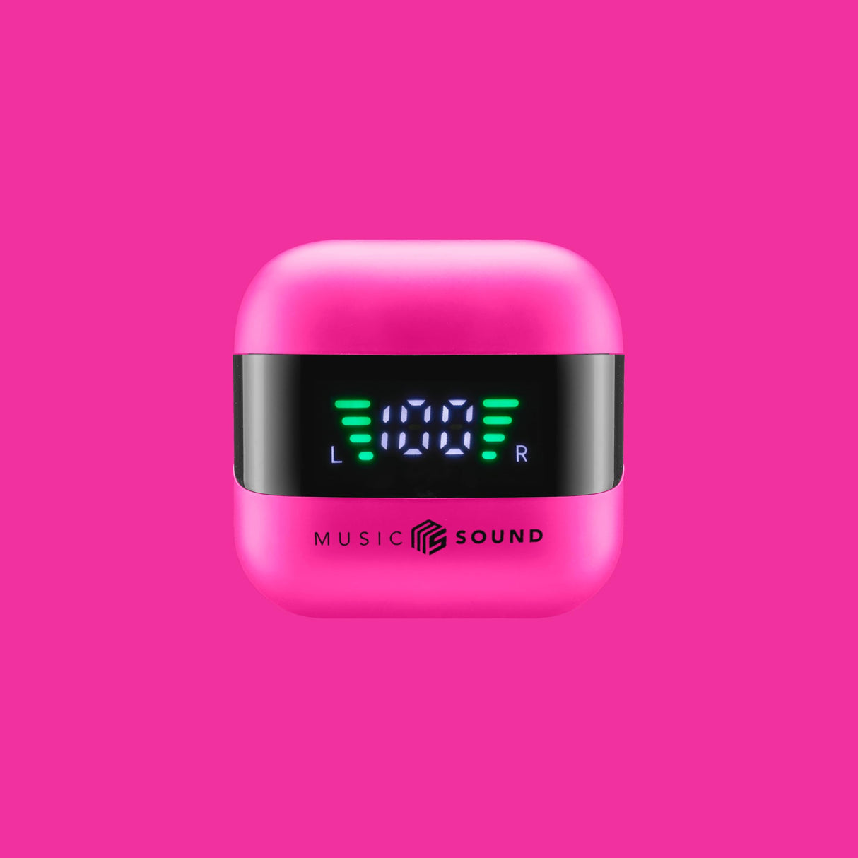Music Sound, Spark - Auriculares TWS, Bluetooth, inalámbricos, Pantalla LED, Play Time 30 Horas, emparejamiento automático, Controles táctiles en los Auriculares, Rosa