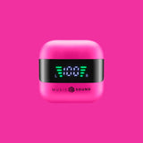 Music Sound, Spark - Auriculares TWS, Bluetooth, inalámbricos, Pantalla LED, Play Time 30 Horas, emparejamiento automático, Controles táctiles en los Auriculares, Rosa