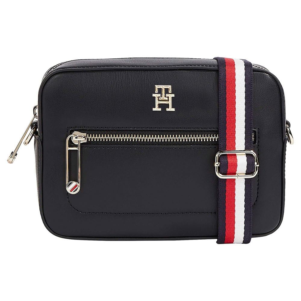Tommy Hilfiger Bolso Bandolera Mujer Iconic Camera Bag pequeño, Azul (Space Blue), Talla Única