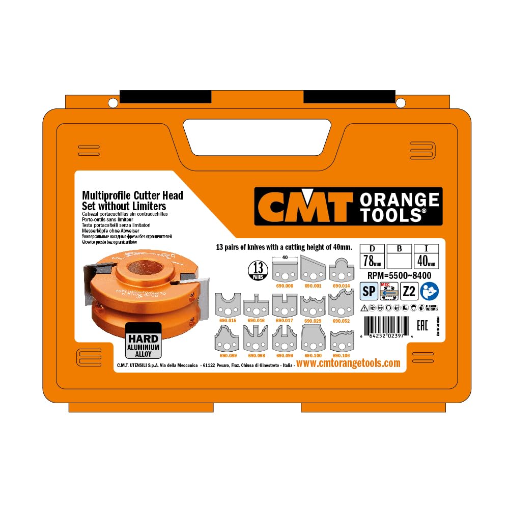 CMT ORANGE TOOLS 692.013.04 - ESTUCHE DE PERFILES SIN CONTRACUCH. D=120X40 F=50