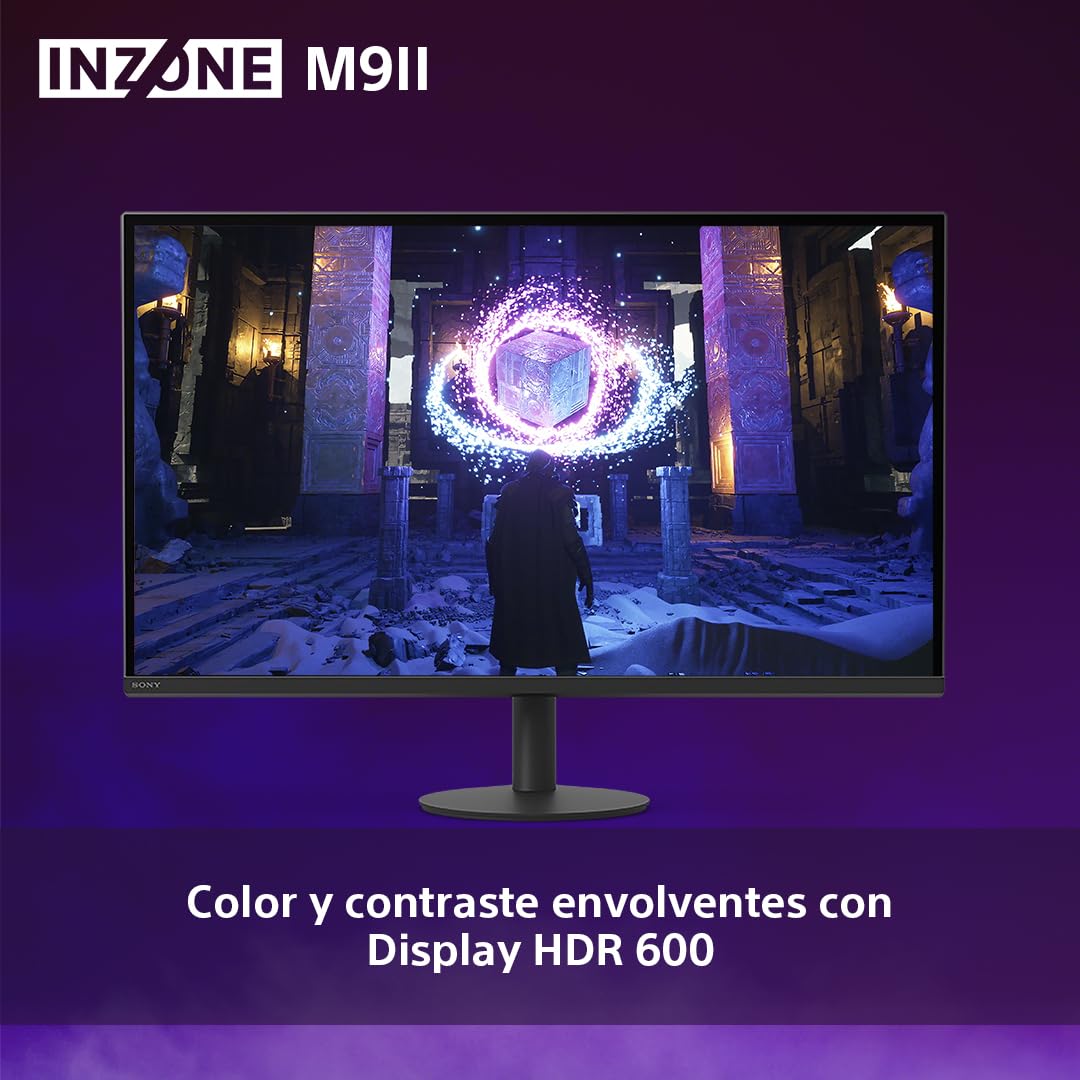 Sony INZONE M9II Monitor Gaming, 27 Pulgadas, 4K Ultra HD: Resolución 2160p, Frecuencia actualización 160 Hz, 1 ms GTG, Espectro DCI-P3 95%, Full Array LED, G-Sync, Adaptive Sync, VRR, Negro