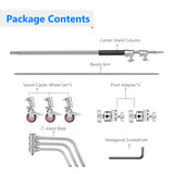 Neewer Pro 100% Metal C Soporte Luz Soporte con Ruedas Máx. Soporte Reflector Ajustable de 330CM de Altura con Brazo Articulado de 120cm y 3 Poleas