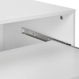 Relaxdays Mesa Impresora con 2 Cajones y Bandeja para Teclado, Cajonera Oficina con Ruedas, 74 x 60 x 48 cm, Blanco, Aluminio