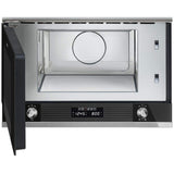Microondas Grill Empotrable Smeg MP122N1 - Microondas + Grill Integrable Negro y Acero Inoxidable - 22 litros - 850 W