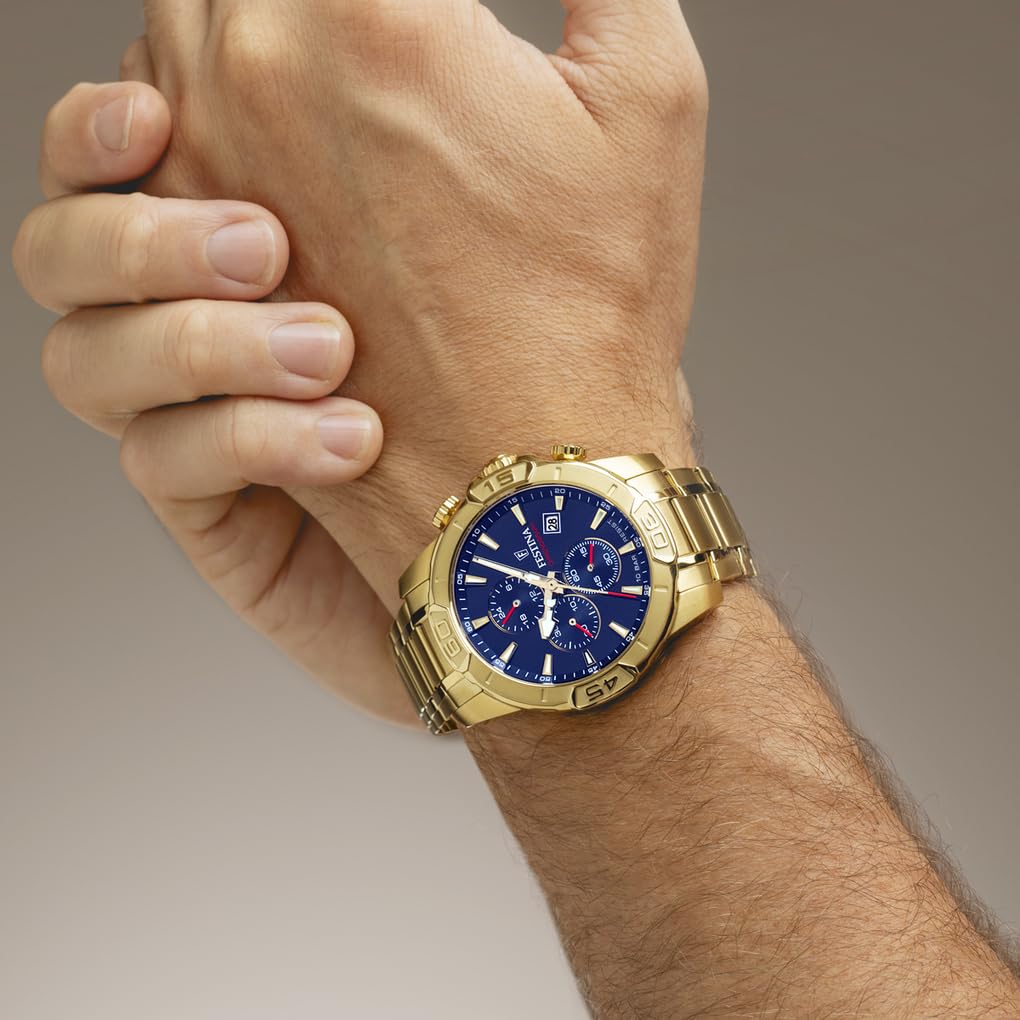 Reloj FESTINA para Hombre F20705/3 Timeless Chronograph Caja de Acero Inoxidable 316l Dorado Correa de Acero Inoxidable 316l Dorado