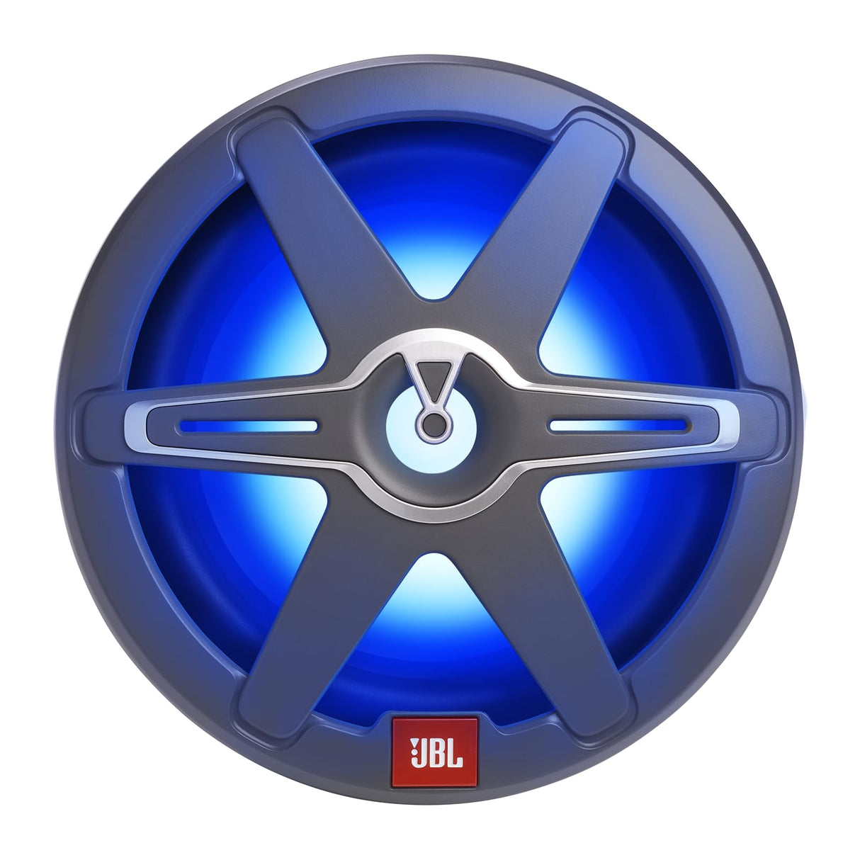 JBL Club Marine Subwoofer 10 Pulgadas pasivo - Altavoz Marino Potente con Graves Profundos para Radio Barco, 900 W, iluminación LED multicolor, altavoz exterior resistente a sal y agua, blanco y negro