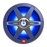 JBL Club Marine Subwoofer 10 Pulgadas pasivo - Altavoz Marino Potente con Graves Profundos para Radio Barco, 900 W, iluminación LED multicolor, altavoz exterior resistente a sal y agua, blanco y negro