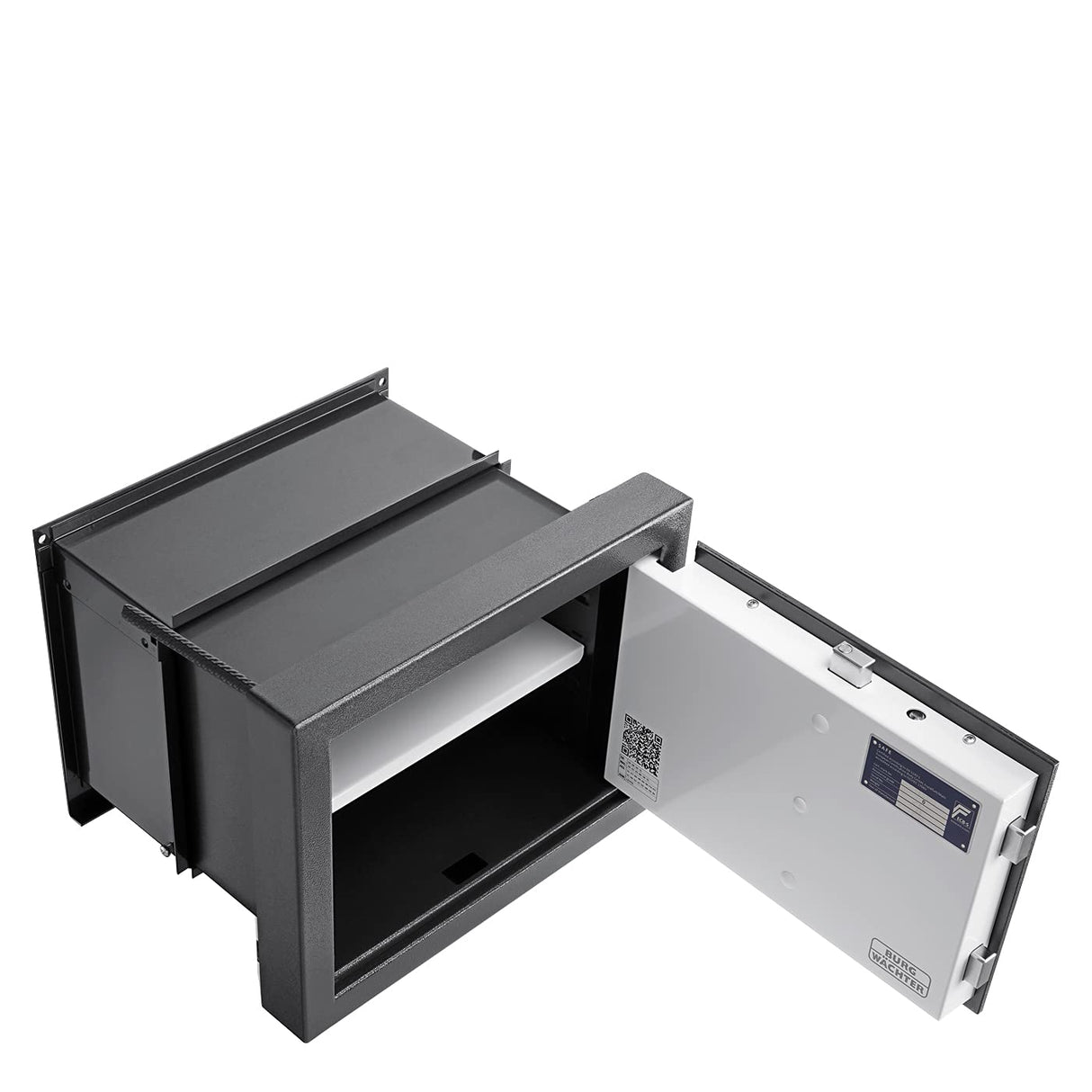 BURG-WÄCHTER Caja fuerte empotrable con combinación numérica y huella, Karat, Resistencia 0, Fondo variable con estante, 15,6-26,0 l, 18 kg, WT 614 E FP, Hierro antiguo