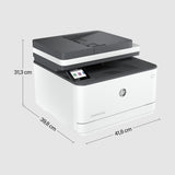 HP LaserJet Pro 3102fdw 3G630F, Impresora Láser A4 Multifunción Monocromo a doble cara automática, Escaner, Copiadora, Fax (33ppm, Wi-Fi, Procesador 800MHz, Memoria 512MB, HP Smart App) Blanca y Gris
