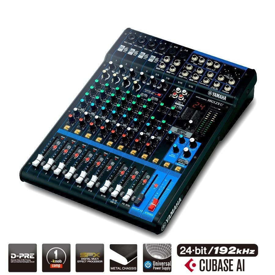Yamaha MG12 Mezclador compacto de 12 canales y preamplificadores de micro D-PRE