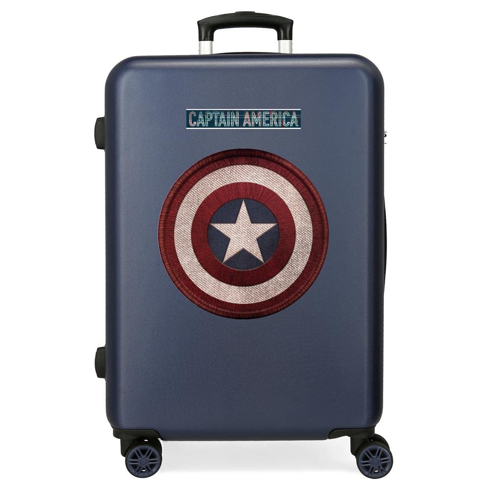 Marvel Captain America, Maleta Mediana Rígida 68cm Niños, Azul (Blue), 48x68x26 Cms