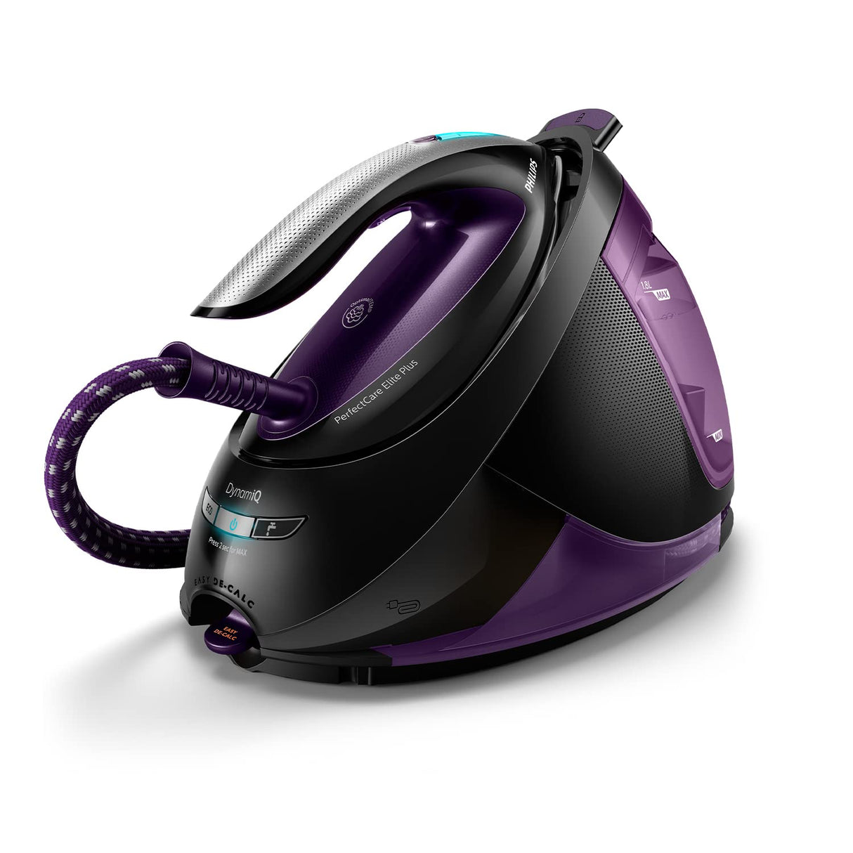 Philips PerfectCare Elite Plancha Vertical Vapor - 2700 W, 520 g De Vapor, 7,5 Bares, Tecnología OptimalTEMP, Modo ECO, T-ionicGlide, Azul/Blanco (GC9635/20)