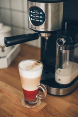 MPM MKW-07M Cafetera Express 15 Bares, para Realizar café Espresso y Cappuccino, depósito Calentar Leche 0,7 litros, calienta Tazas,Acabado Acero Inoxidable, depósito de Agua 1,2 L Desmontable, 1470W