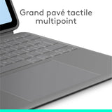 Logitech Combo Touch iPad Air 13 Pulgadas (M2)(2024) Funda con Teclado - Teclado retroiluminado Desmontable con Soporte, Escritura cómoda, Modo Multiuso - AZERTY