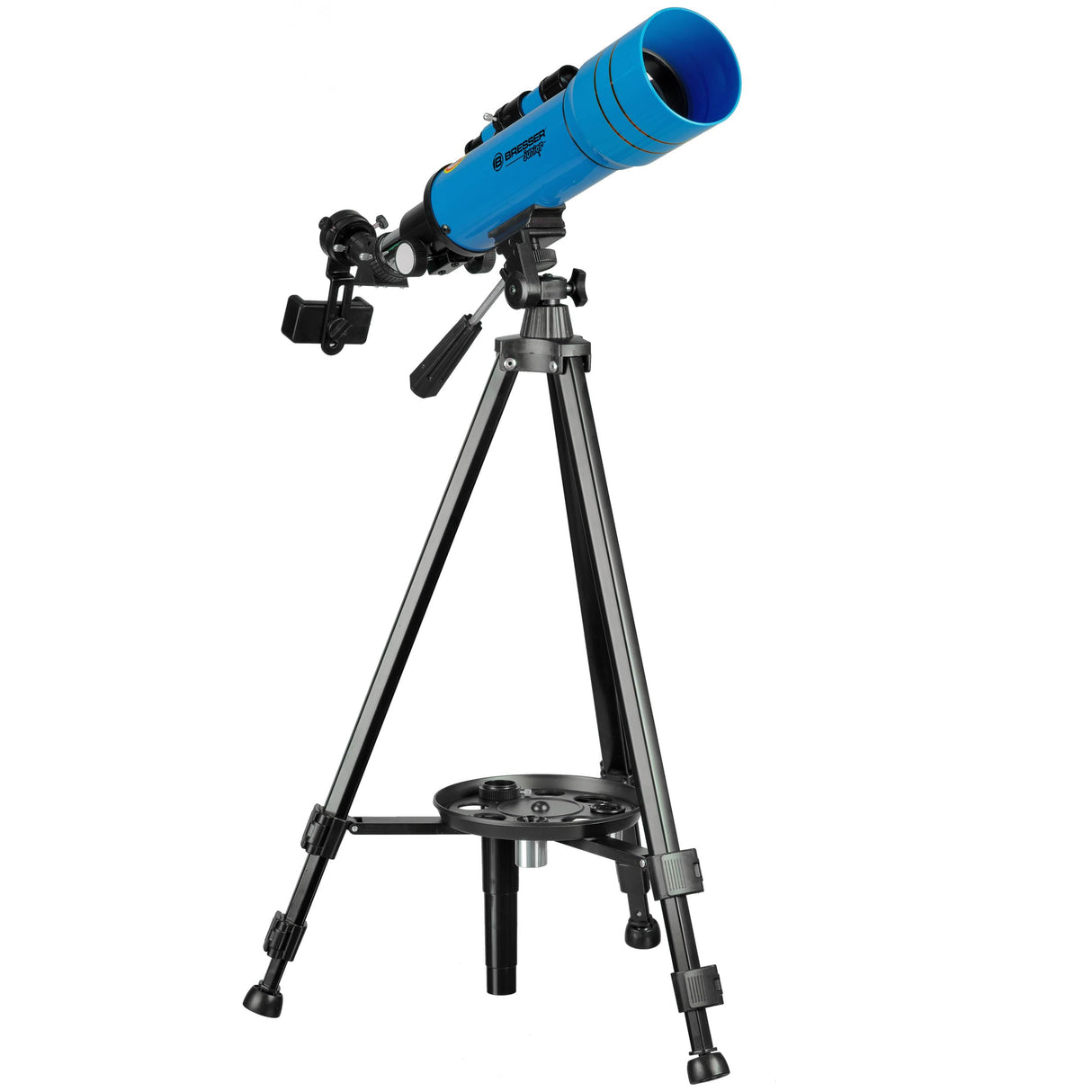 Bresser Junior 70/400 - Telescopio para niños a Partir de 8 años, astronomía Principiantes, telescopio con Mochila, Accesorios y Soporte para Smartphone, Cielo Nocturno Azul