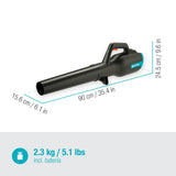 Gardena Set Ready-To-Use de PowerJet 18V P4A: potente soplador inalámbrico para una limpieza rápida y eficaz en casa y en el jardín, velocidad de soplado de 100 km/h (14890-20)