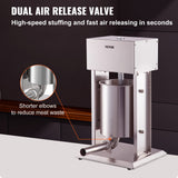 VEVOR Embutidora de Salchichas Electrico de Acero Inoxidable 10L,Máquina de Salchichas Embutidos Electrico 200W， Máquina para Hacer Salchichas con 4 Tubos para Salchichas