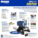 Magnum by Graco 17C243 Pulverizador de Pintura airless A20 Plus, Uso doméstico (caudal de 0,9 l/min, máx. presión 207 Bar)