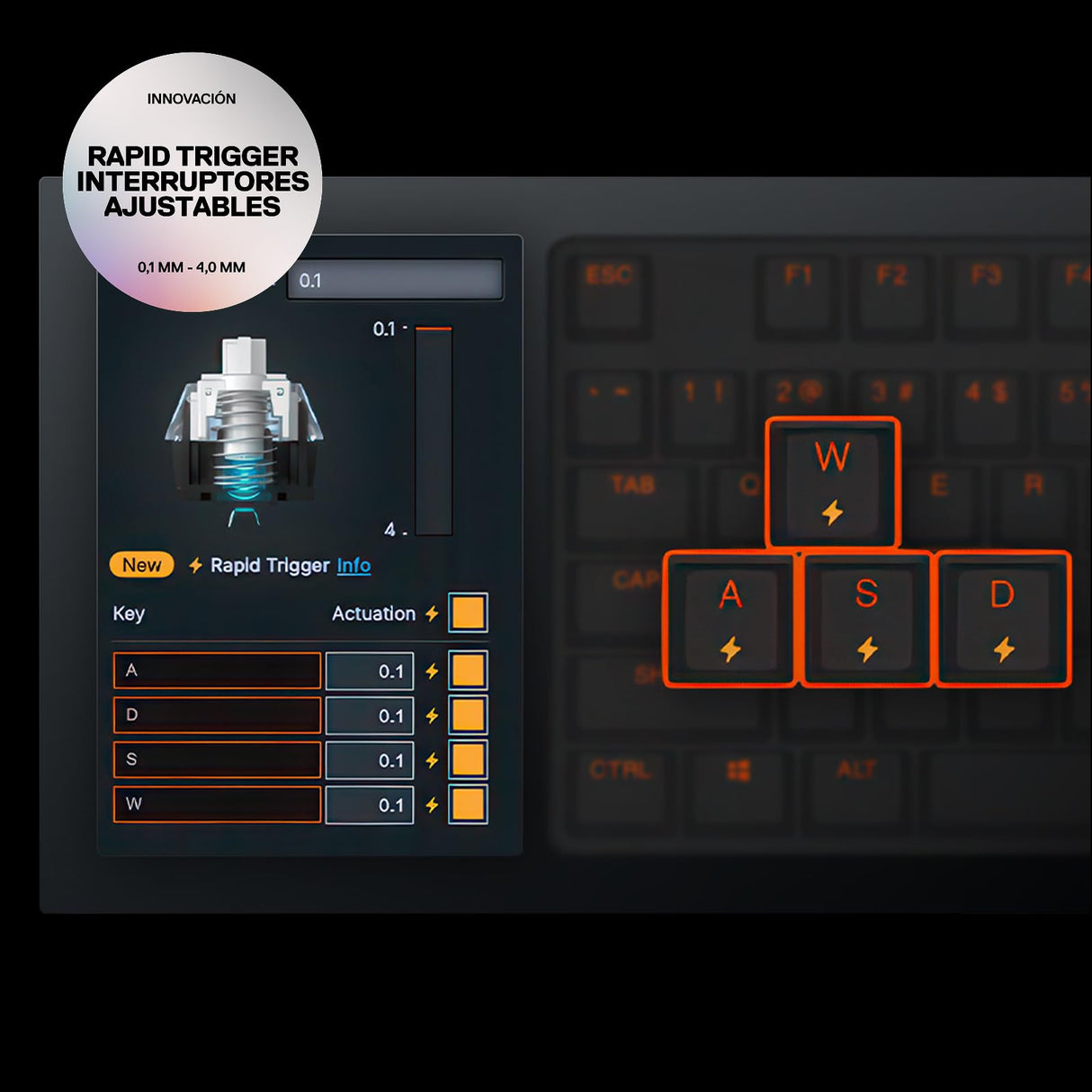 SteelSeries Apex Pro TKL Gen 3 Blanco - Teclado Mecanico Gaming - HyperMagnetic Interruptores OmniPoint 3.0 - Accionamiento Ajustable - Rapid Trigger - Preajustes - Rapid Tap - RGB - OLED - US QWERTY