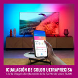 WiZ HDMI Sync Box con retroiluminación de TV - Sincroniza la luz con tus películas, juegos y música - HDMI 2.0 - Soporta 4K a 60Hz - Tira LED RGBIC para televisores de 55«-65» - Control por App/Voz
