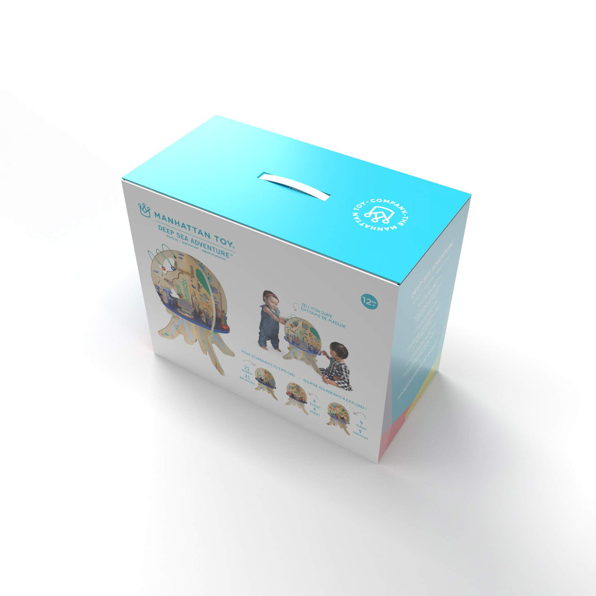 Manhattan Toy Centro de Actividades de Madera para niños con almejas de clacking, Engranajes giratorios, Deslizadores y Correos de Cuentas.