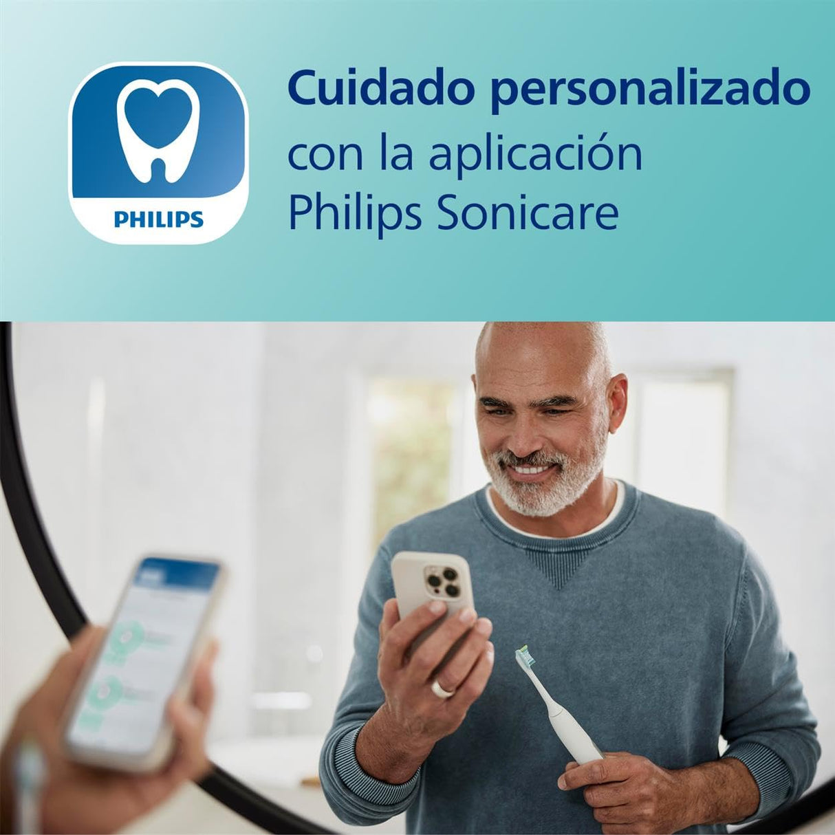 Philips Sonicare DiamondClean Smart 9400, cepillo dental eléctrico, con aplicación, sensor de presión, detección de cabezal de cepillado, blanco, modelo HX9917/88, Blanco, 2 Cabezales