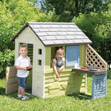 Smoby Life Casa Pretty con Cocina- Incluye Accesorios- Protección Anti-UV- con 57% Material Reciclado- Casa Infantil Exterior de jardín- Resistente a la Intemperie para niños de +2 años (7600810738)