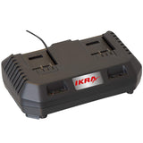 IKRA 3en1 Aspirador soplador triturador a batería ICBV 2/20, Incl. 2X batería y Doble Cargador rápido Gris