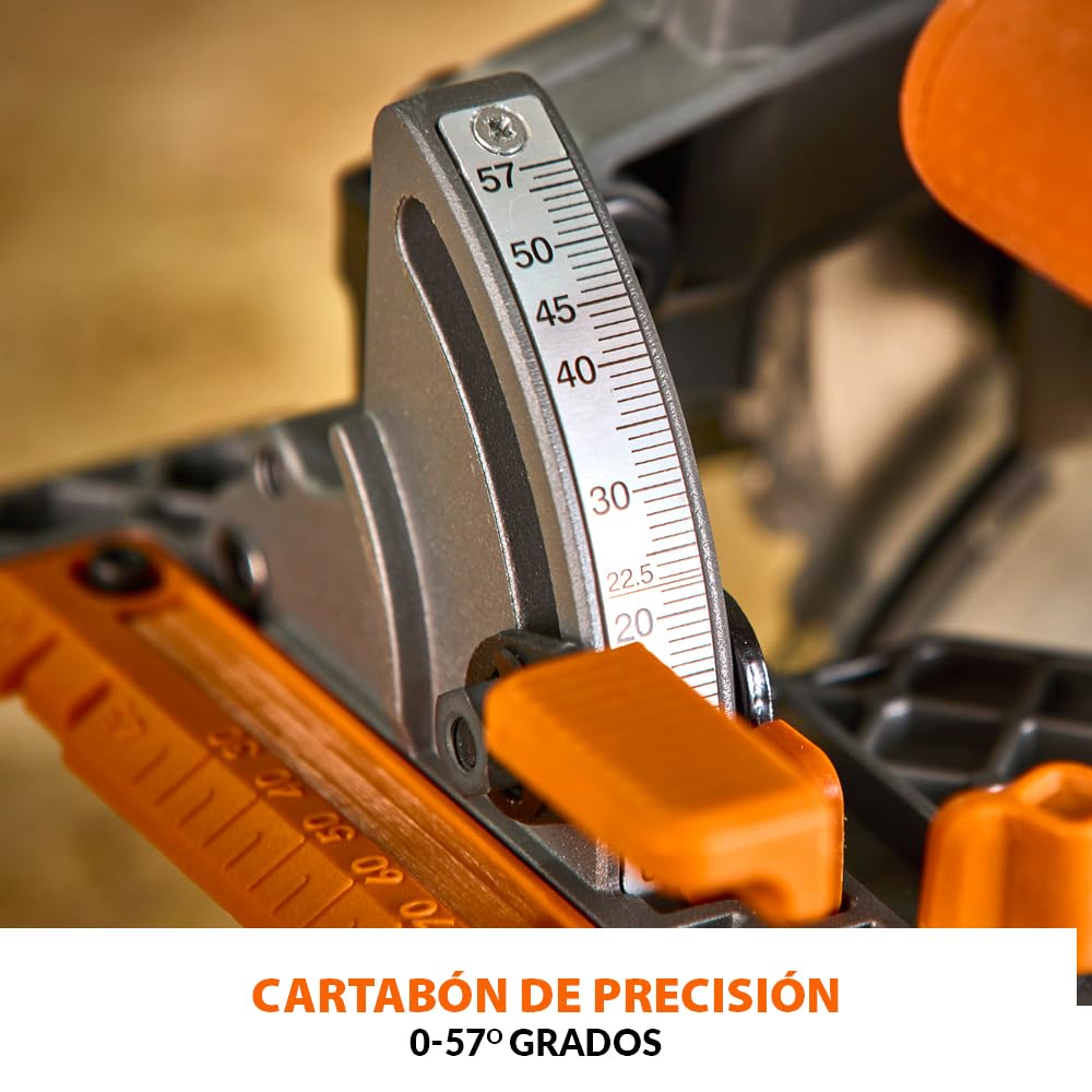 Evolution Power Tools R185CCS-Li Sierra circular sin cable y sin escobillas 18v Li-Ion Incluye hoja TCT Multi-Material, Corta Madera, Metal, Plástico y Más, Guía Incluida, Batería No Incluida, 185mm