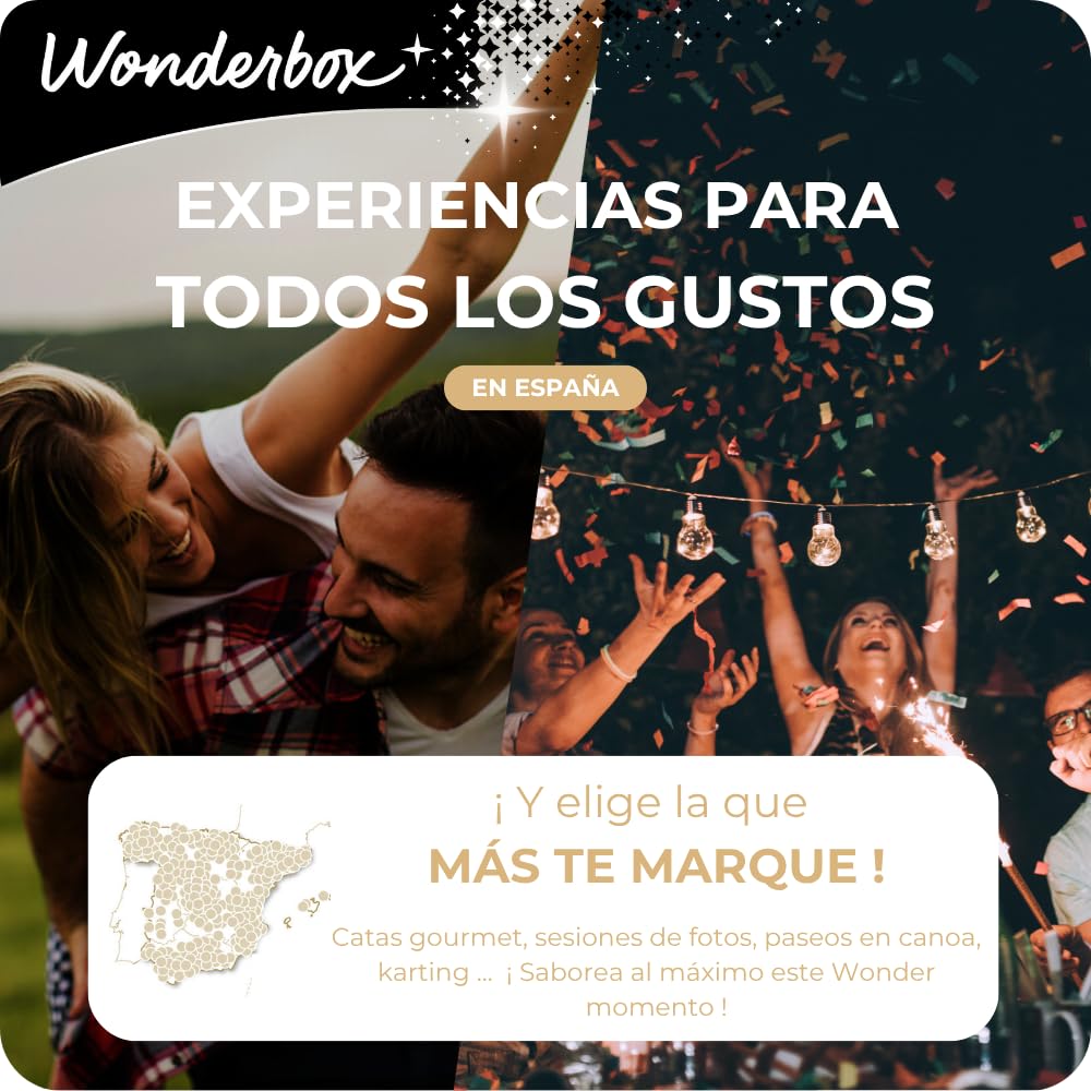 WONDERBOX - Caja Regalo - Feliz cumpleaños excepción -1 Experiencia a Elegir: Estancia, gastronomía, Actividad de Bienestar o de Aventura para 1 o 2 Personas - 7000 experiencias - Ideas Regalo