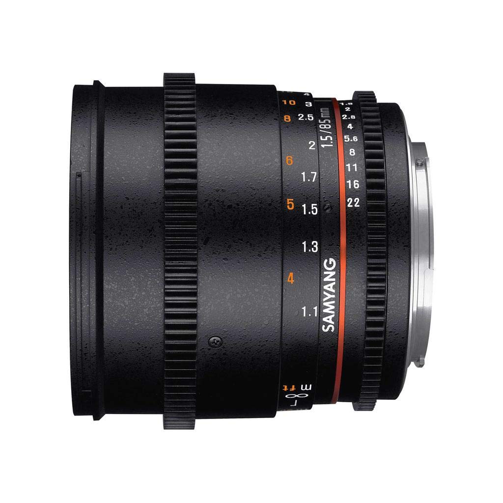 Samyang F1313006101 - Objetivo para vídeo VDSLR para Sony E (Distancia Focal Fija 85mm, Apertura T1.5-22 AS IF UMC II, diámetro Filtro: 72mm), Negro