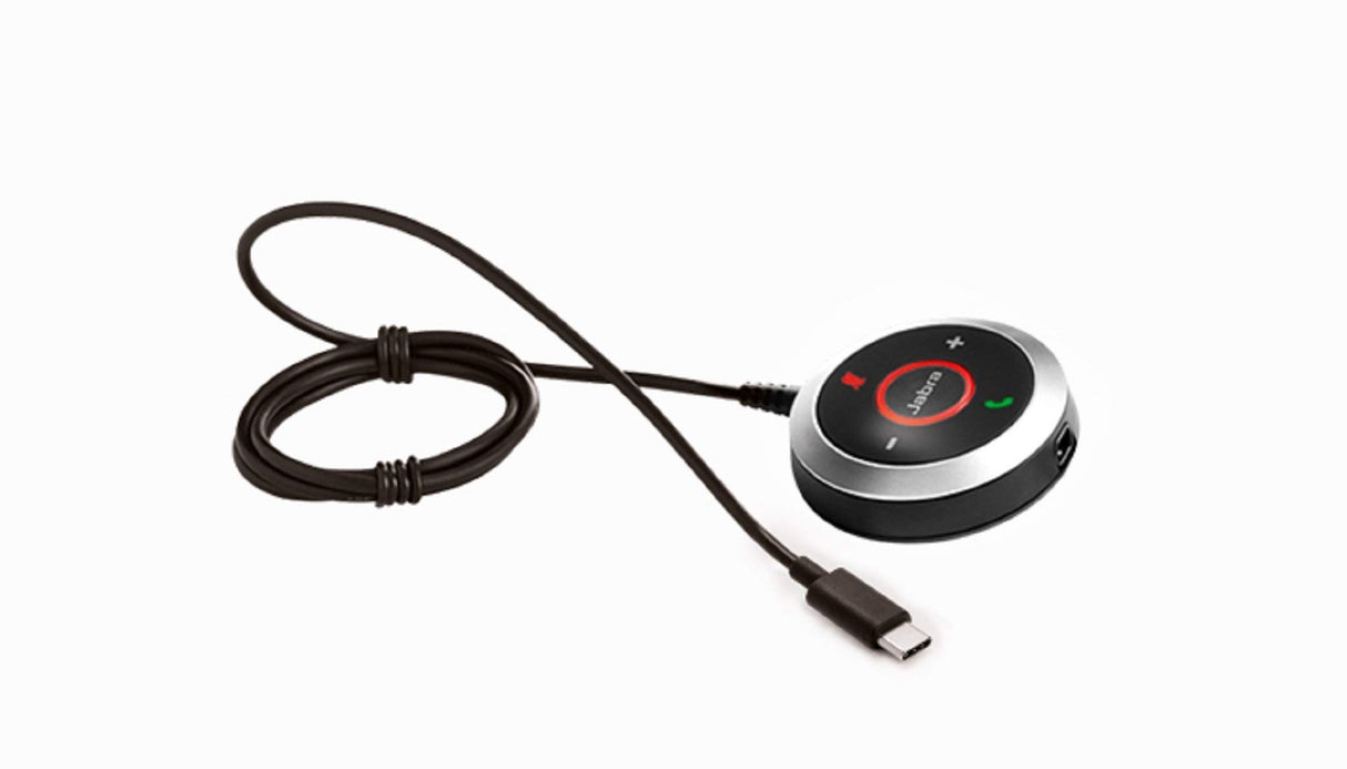 Jabra Evolve 40 Link USB-C UC - Mando a Distancia (Audio, Alámbrico, Botones, Negro)