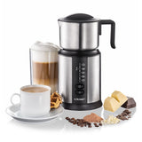 Cloer 7789 Espumador de leche eléctrico, para hasta 450 ml, espuma de leche fría o templada, chocolate caliente, diferentes modos seleccionables, 500 vatios, bobina espumante magnetica