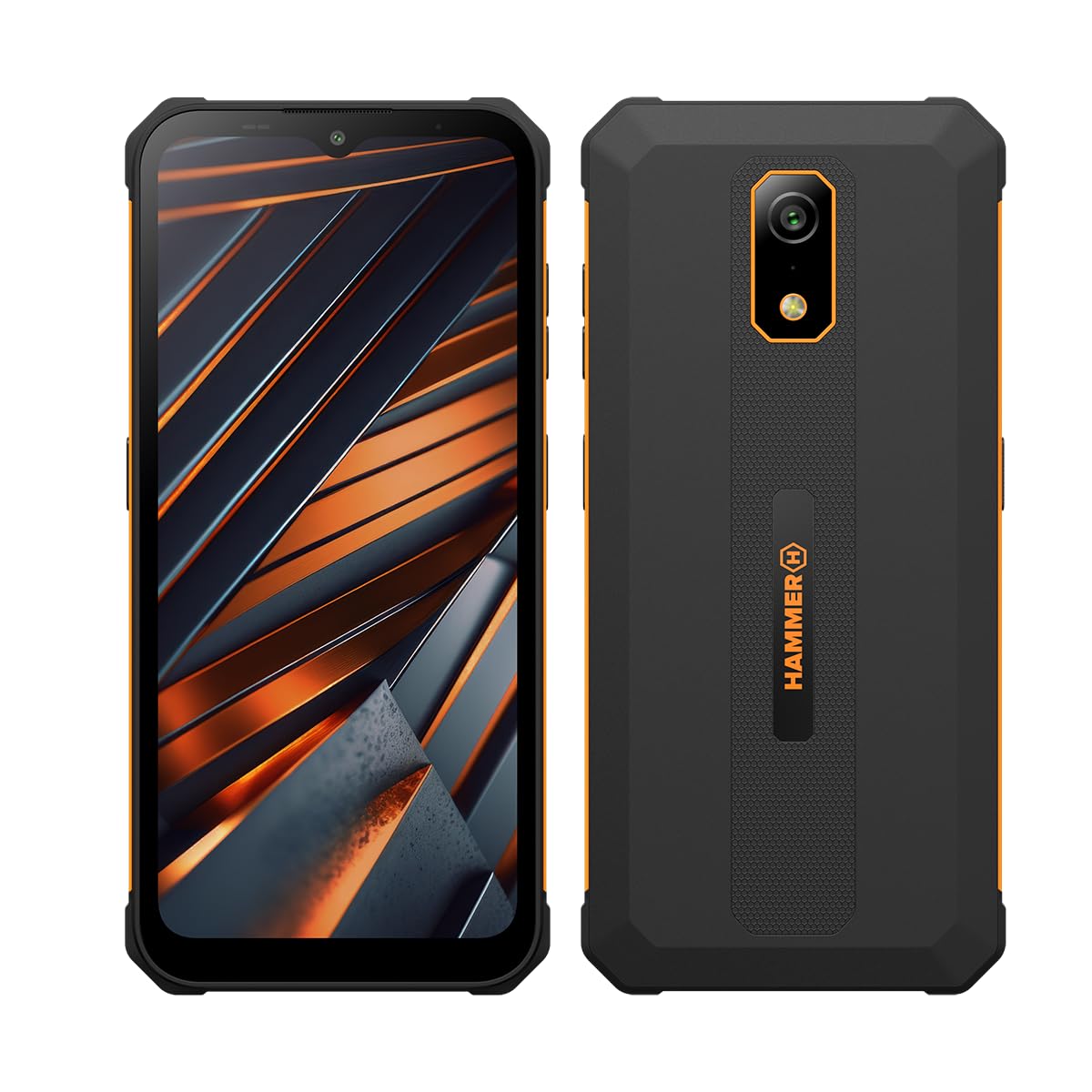 Smartphone Hammer Iron Va sin Contrato, Resistente al Agua, Dual SIM, Potente batería de 6500 mAh, 64GB + 4GB RAM, Android 14, cámara 13 Mpx con Sensor de visión Nocturna IP69, 300 Horas en Espera