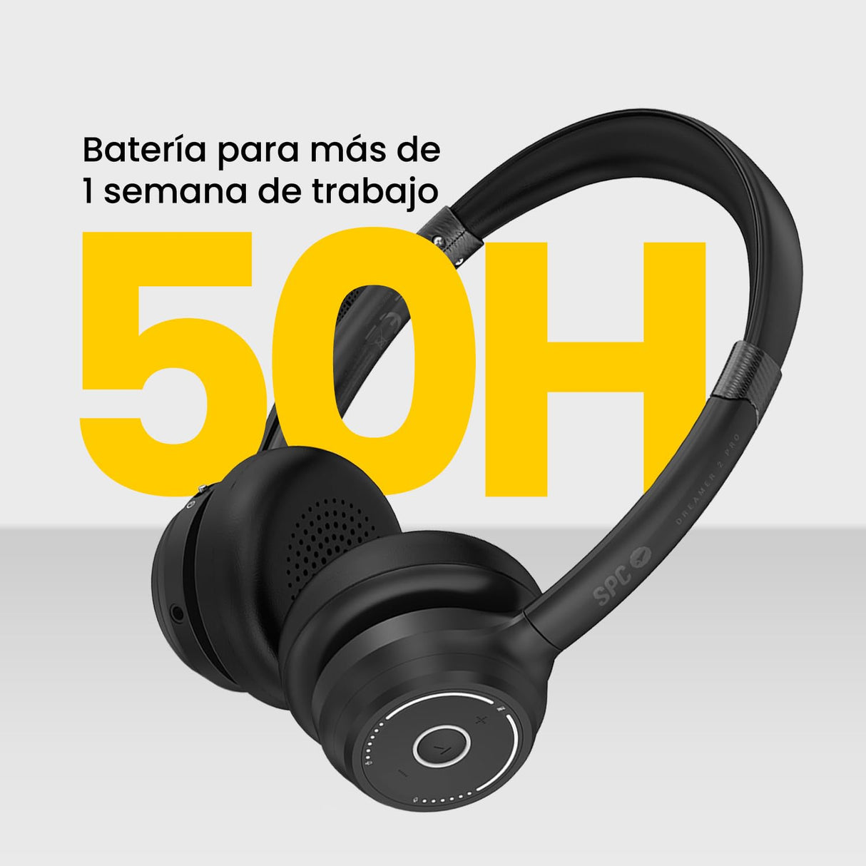 SPC Dreamer 2 Pro – Auriculares inalámbricos Bluetooth | 50h batería | Cancelación de Ruido (ENC) | Doble conexión simultánea | Google Fast Pair | Micrófono Integrado | Compatibles con Teams, Negro