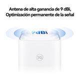 5G CPE 5s, H153, Router 5G con SIM, Wi-Fi 6 AX3000, 3.600 Mbps en DL/500 Mbps en UL, Antena de Alta Ganancia de 9 dBi, Puerto LAN/WAN, Diagnóstico Visualizado del Wi-Fi, 42 Meses de Garantía
