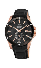 JAGUAR Reloj Hombre J882/1 Acamar Caja de Acero Inoxidable 316l Rosa Correa de Cuero Negro